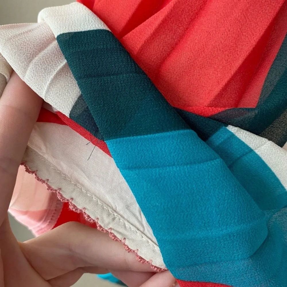 Anthropologie Maeve Auriele pleated midi skirt abstract printed - Picture 8 of 11